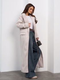 Пальто ISSA Plus модель 15472_светло-бежевый Фото