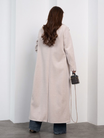 Пальто ISSA Plus модель 15472_светло-бежевый Пальто ISSA Plus модель 15472_светло-бежевый Фото