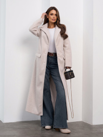 Пальто ISSA Plus модель 15472_светло-бежевый Фото