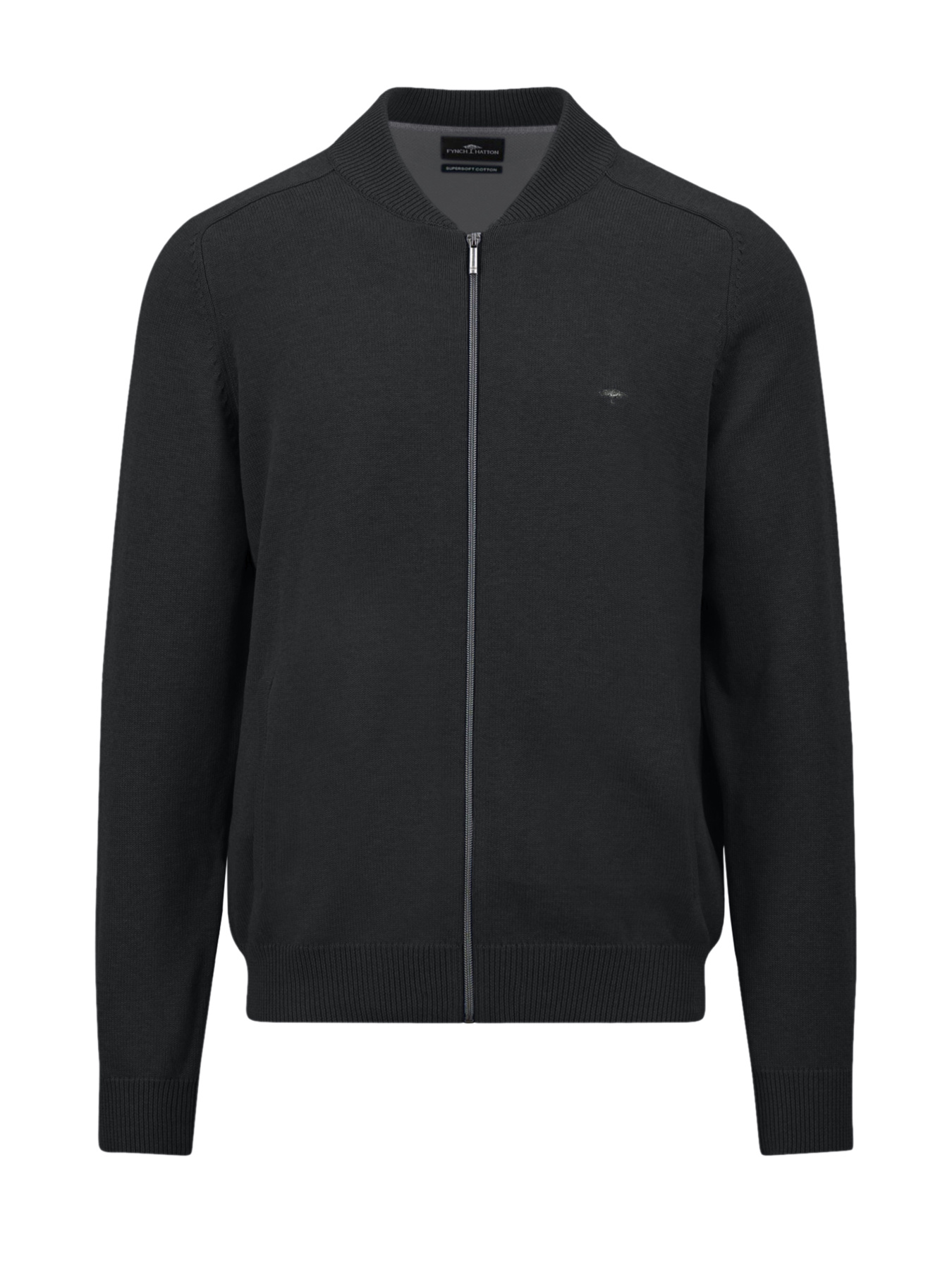 Мужской черный кардиган на молнии модель FH-1509.204.999 Фото