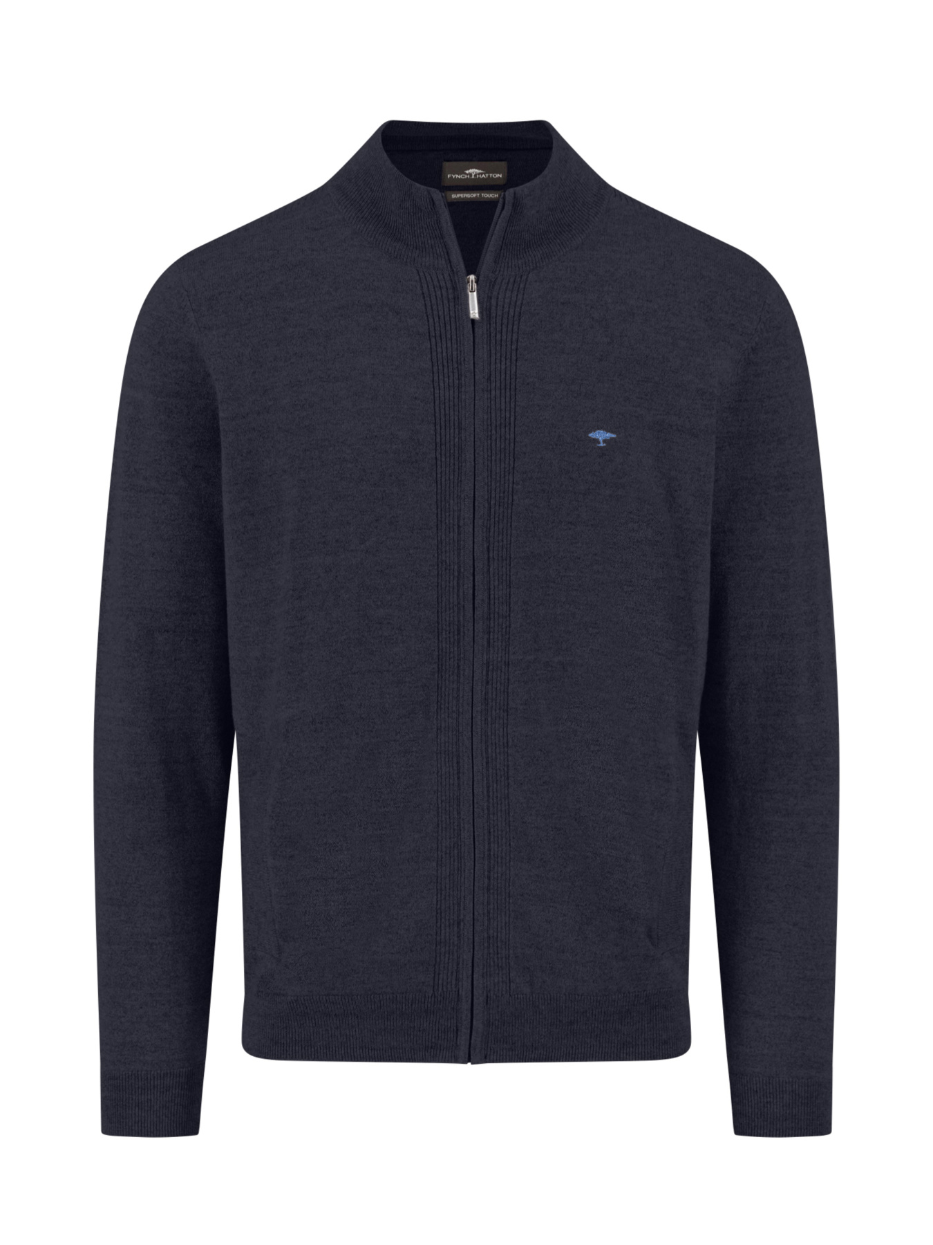 Мужской темно-синий кардиган на молнии с шерстью модель FH-1509.337.690 Фото