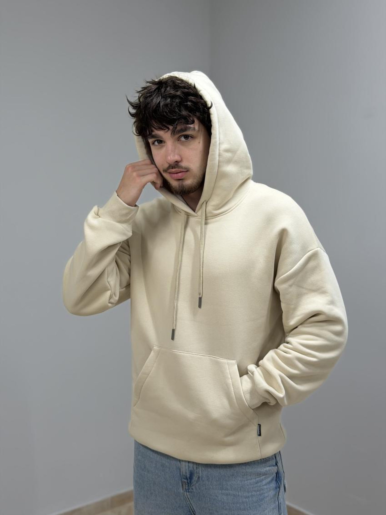 Худи с капюшоном мужской бежевый модель M0210.4-1049 Фото