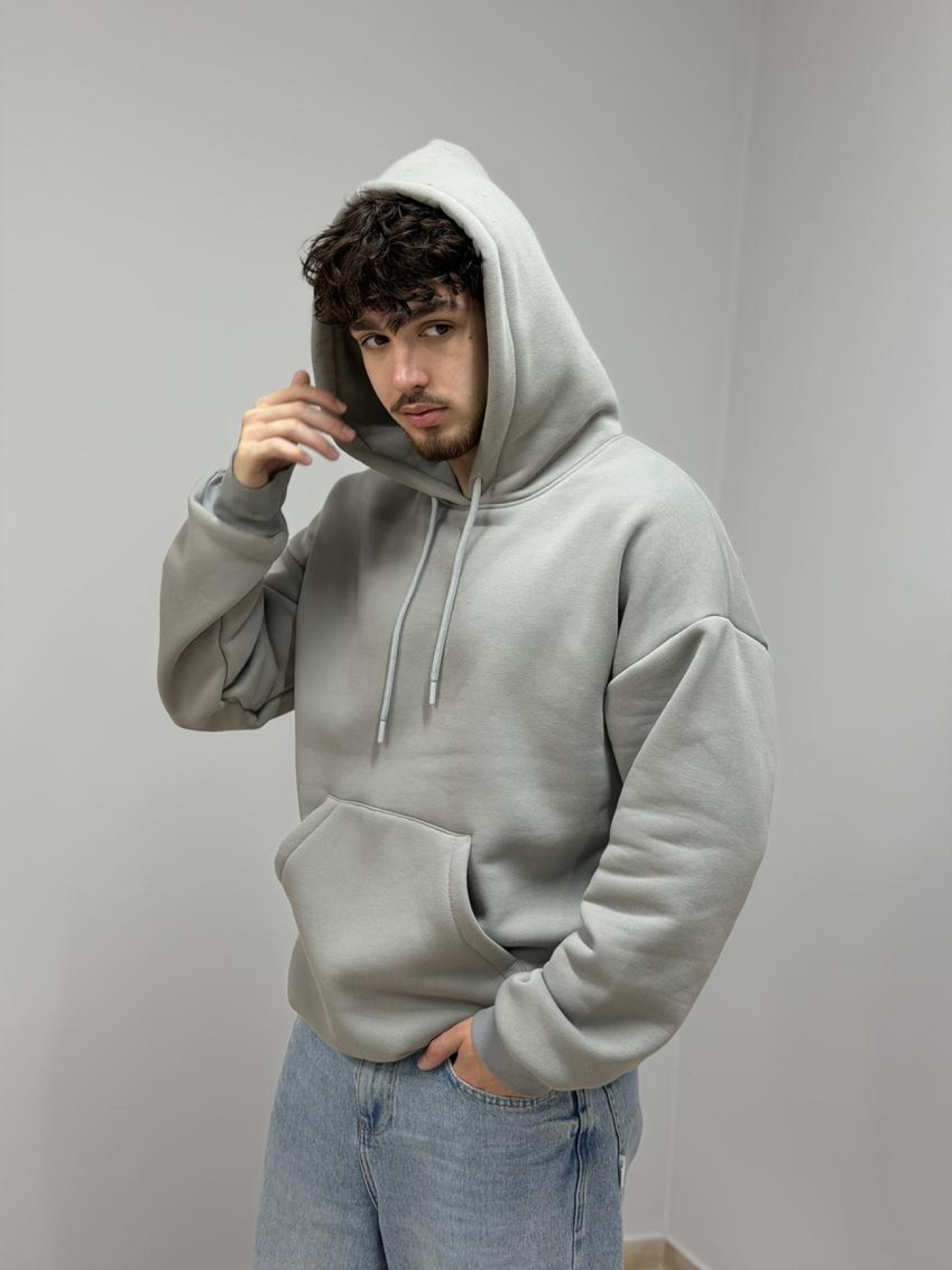Худи с капюшоном мужской светло-серый модель M0210.4-1050 Фото