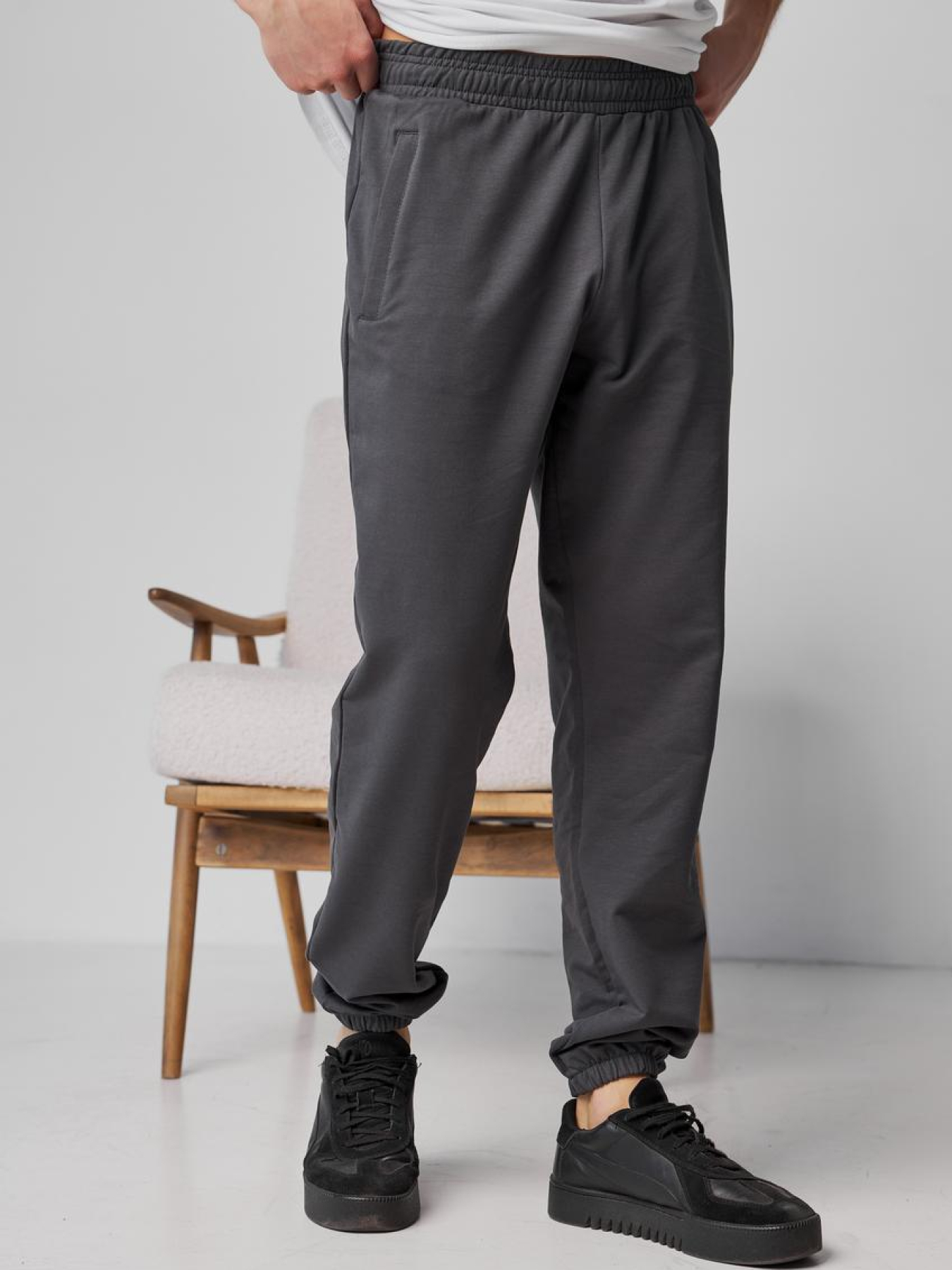 Спортивні штани чоловічі батал сірий модель M92.2-788 Фото