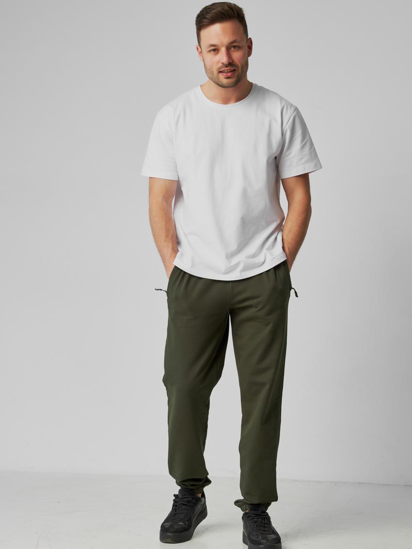 Спортивные штаны мужские батал хаки модель M92.2-790 Фото