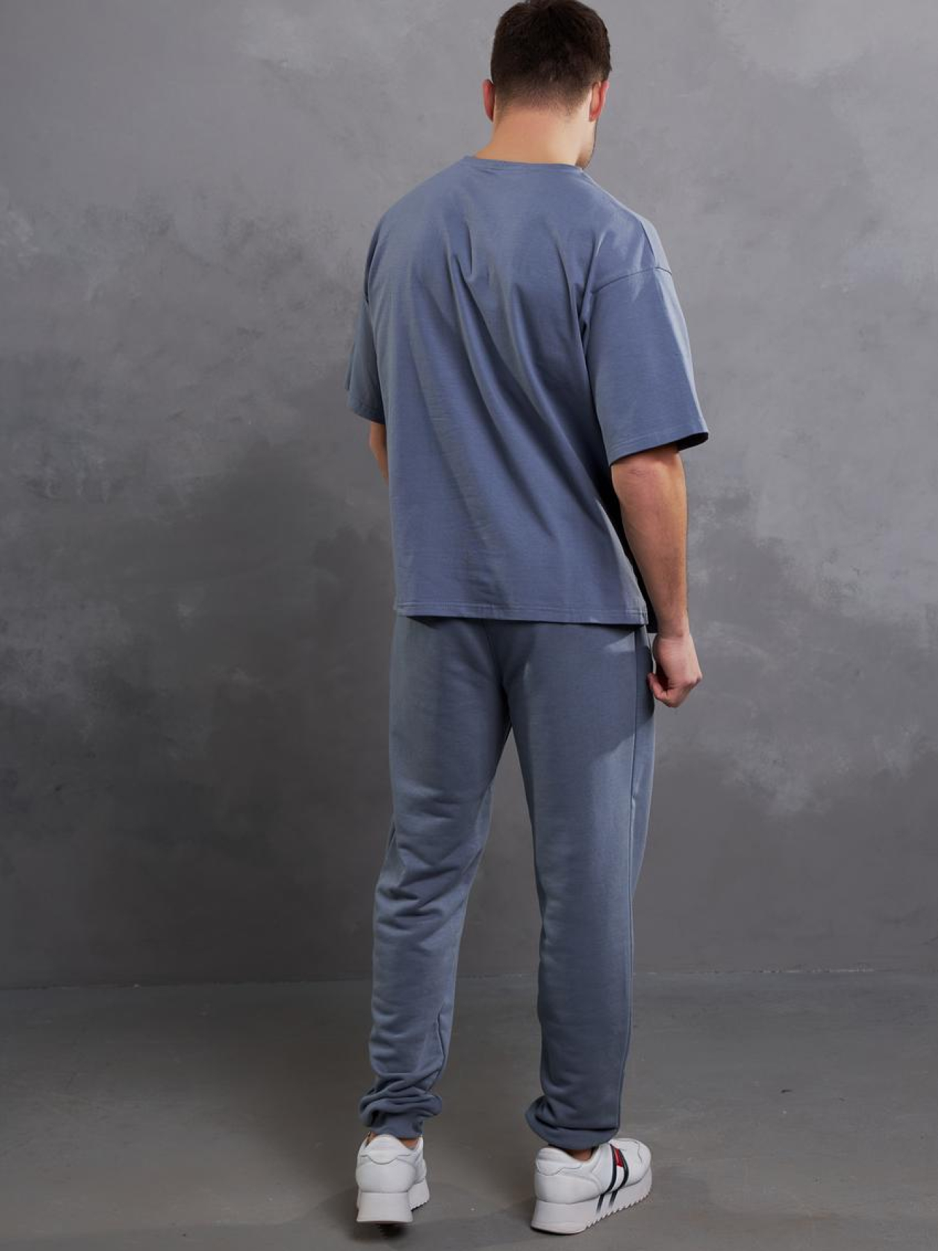 Спортивные мужские брюки батал темно-синие модель M92.2-791 Фото