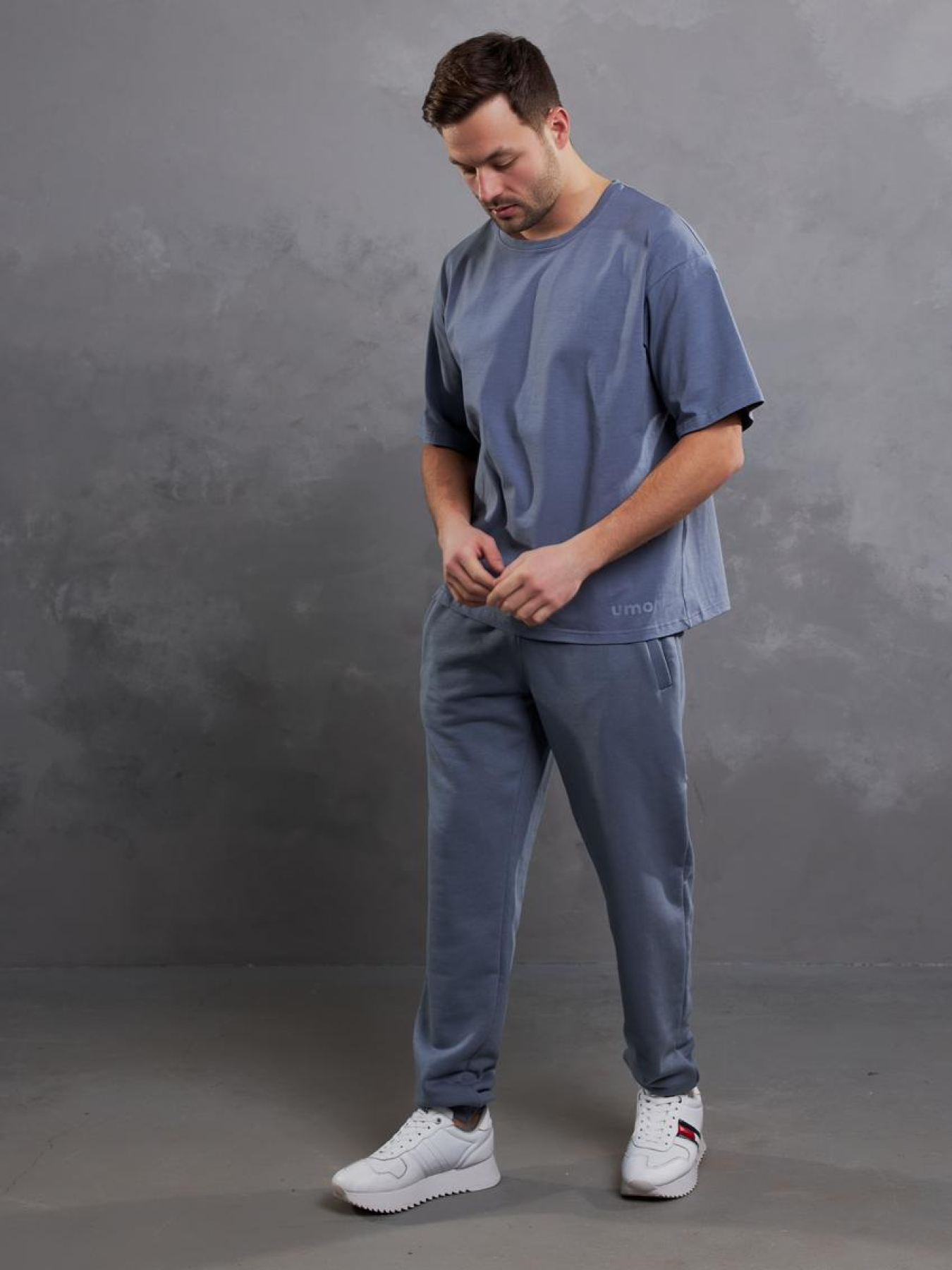 Спортивные мужские брюки батал темно-синие модель M92.2-791 Фото