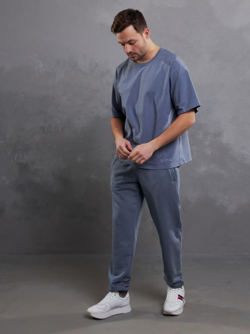 Спортивні штани чоловічі батал темно-сині модель M92.2-791 Фото