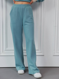 Брюки женские прямые тринитка темно-голубые модель M121.3-281 Фото