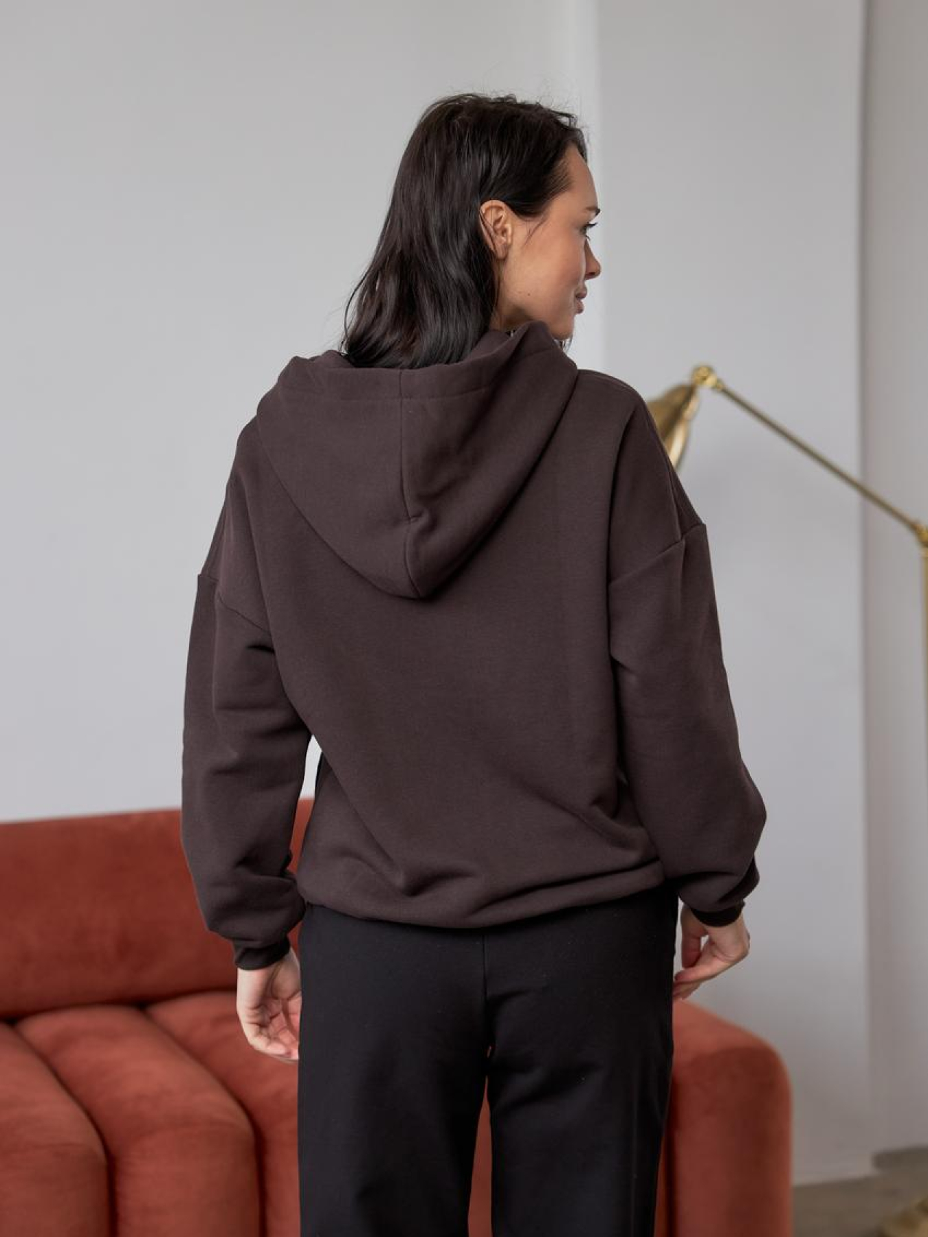 Худи женское коричневый модель M175.3-839 Фото