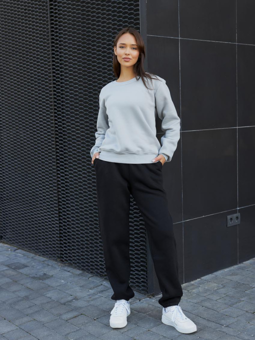 Світшот жіночий з начосом світло-сірий модель M116.4-1039 Фото