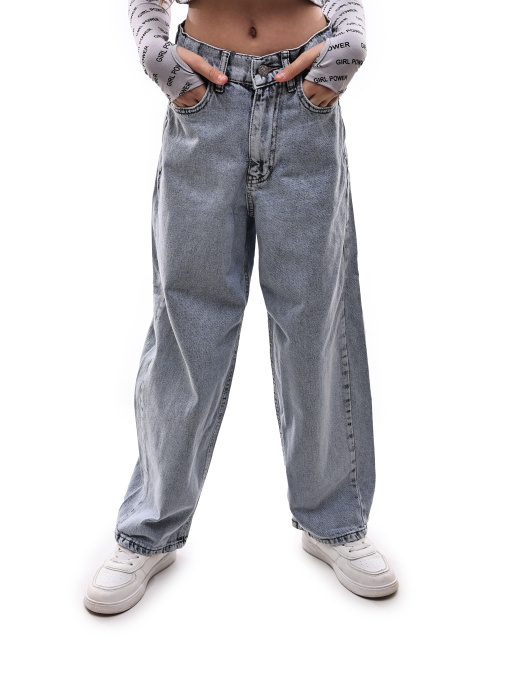 Джинсы для девочки подростка Светло-синий REAL FOCUS модель 706291 Фото