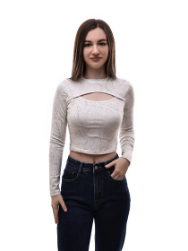 Лонгслив женский Молочный STREAM модель 700329 Фото