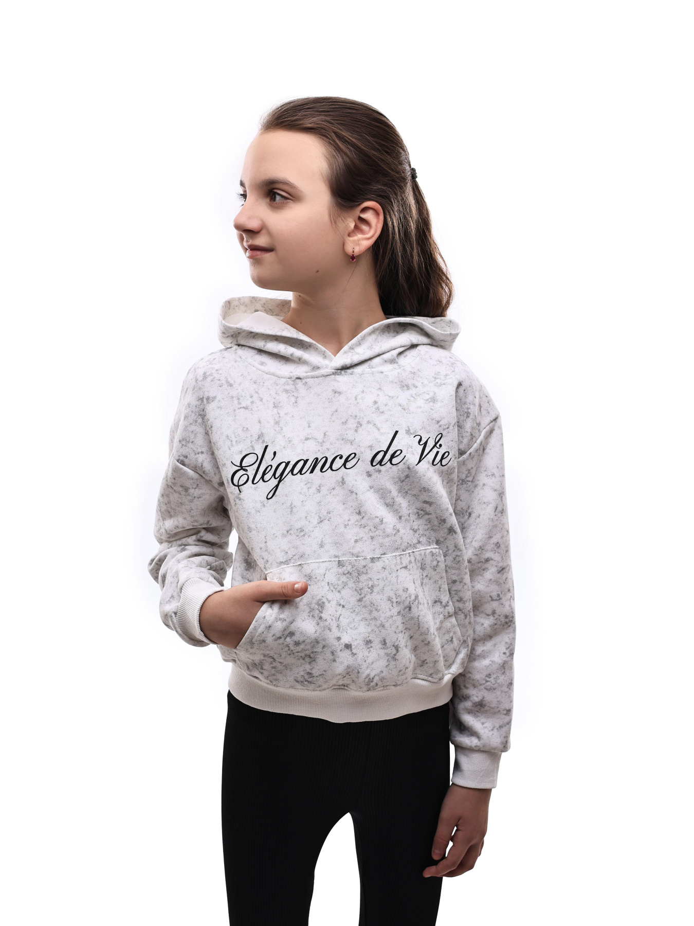 Худи для девочки подростка Светло-серый LUMO модель 699430 Фото