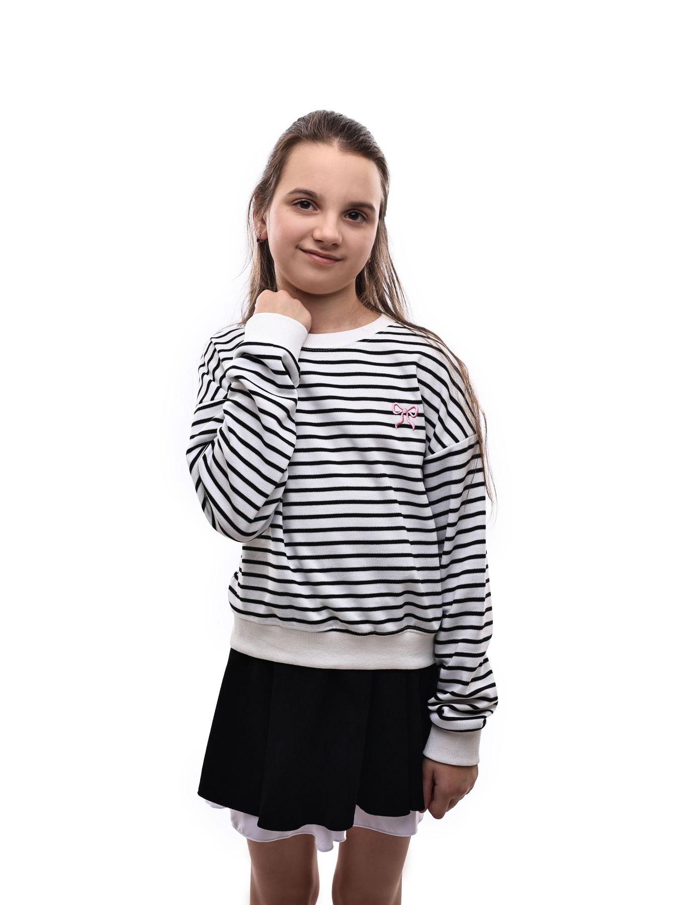 Свитшот для девочки подростка Белый/чёрный LUMO модель 699434 Фото
