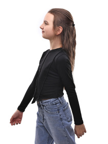 Лонгслів для дівчинки підлітка Чорний СТИЛЬ-В модель 703918 Фото