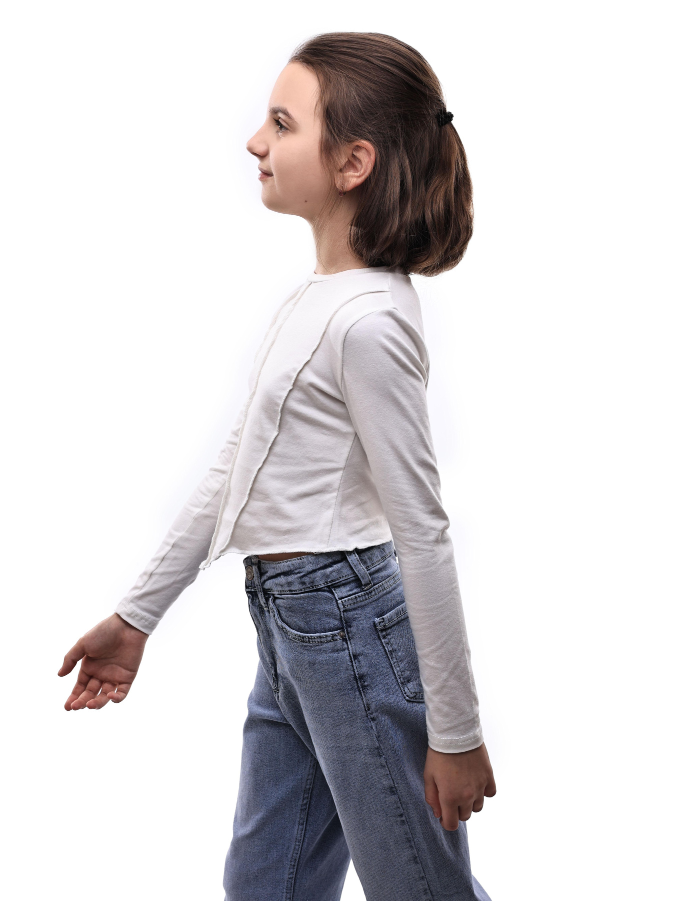 Лонгслив для девочки подростка Молочный СТИЛЬ-В модель 703919 Фото