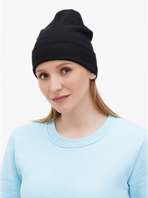 Шапка трикотажна жіноча чорна модель Wn221 Фото