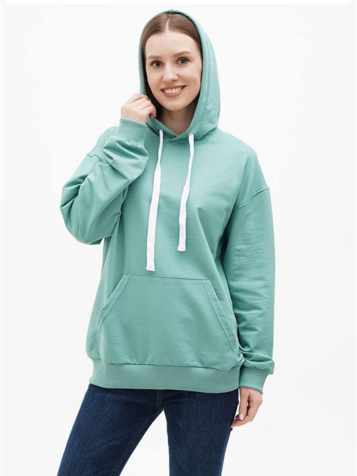 Худі жіноче оверсайз без утеплення, м'ятний модель Wn239 Фото