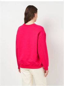 Світшот жіночий оверсайз без утеплення, малиновий модель Wn251 Фото