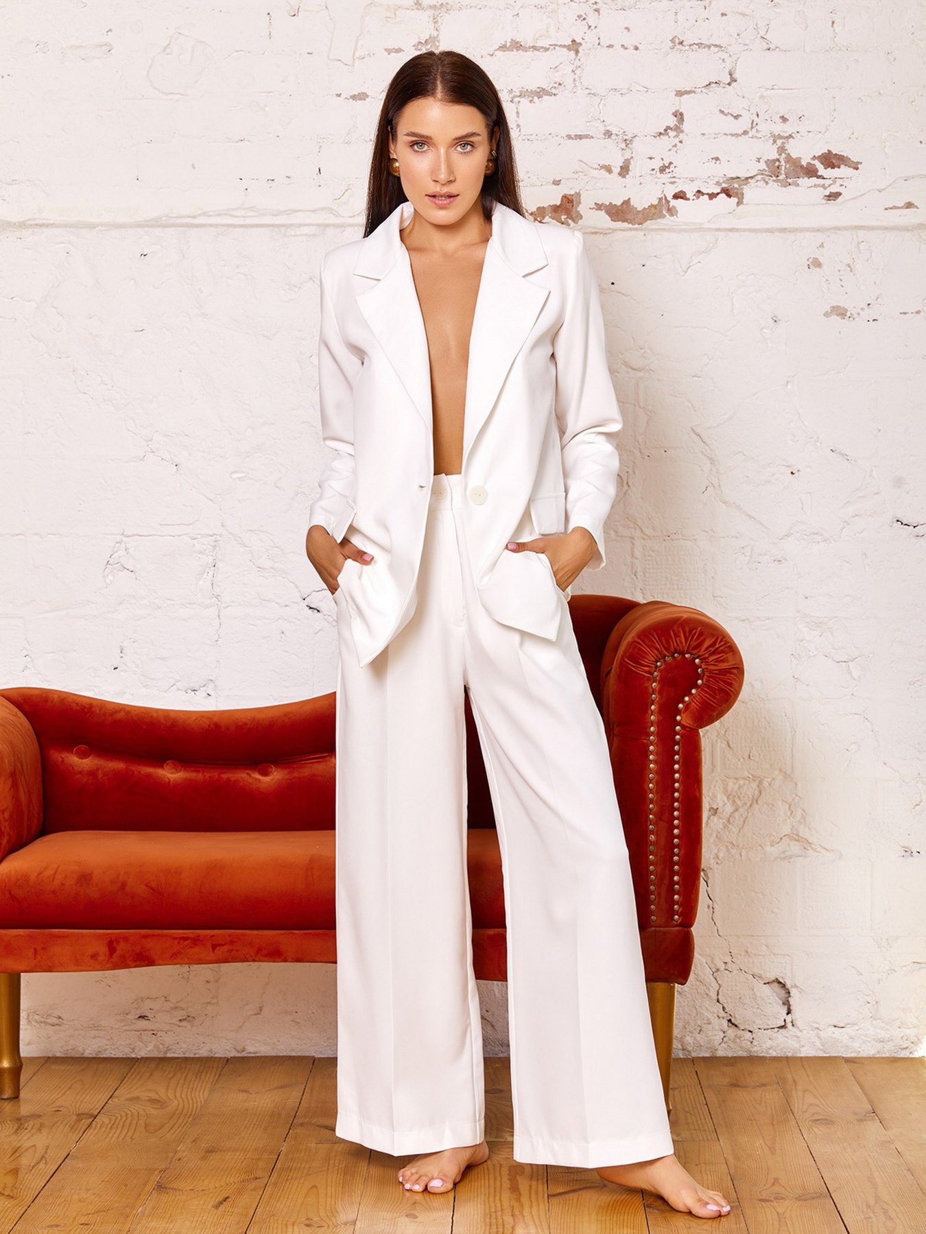 Деловой костюм ISSA Plus модель 12932_white Фото