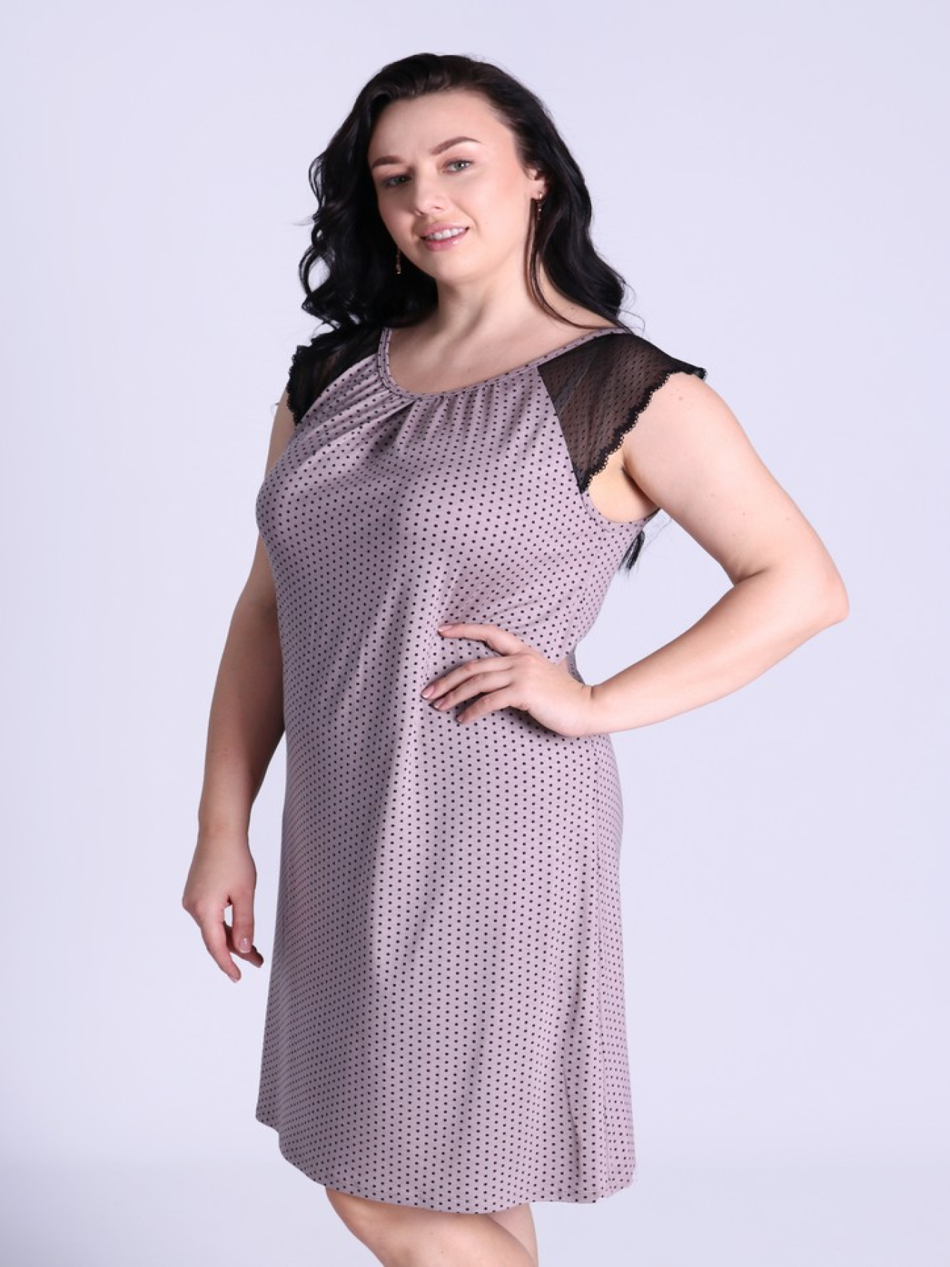 Ночная рубашка N.EL модель 1226-92_black Ночная рубашка N.EL модель 1226-92_black Фото