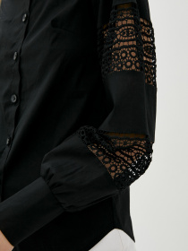 Сорочки ISSA Plus модель SA-84_black Фото