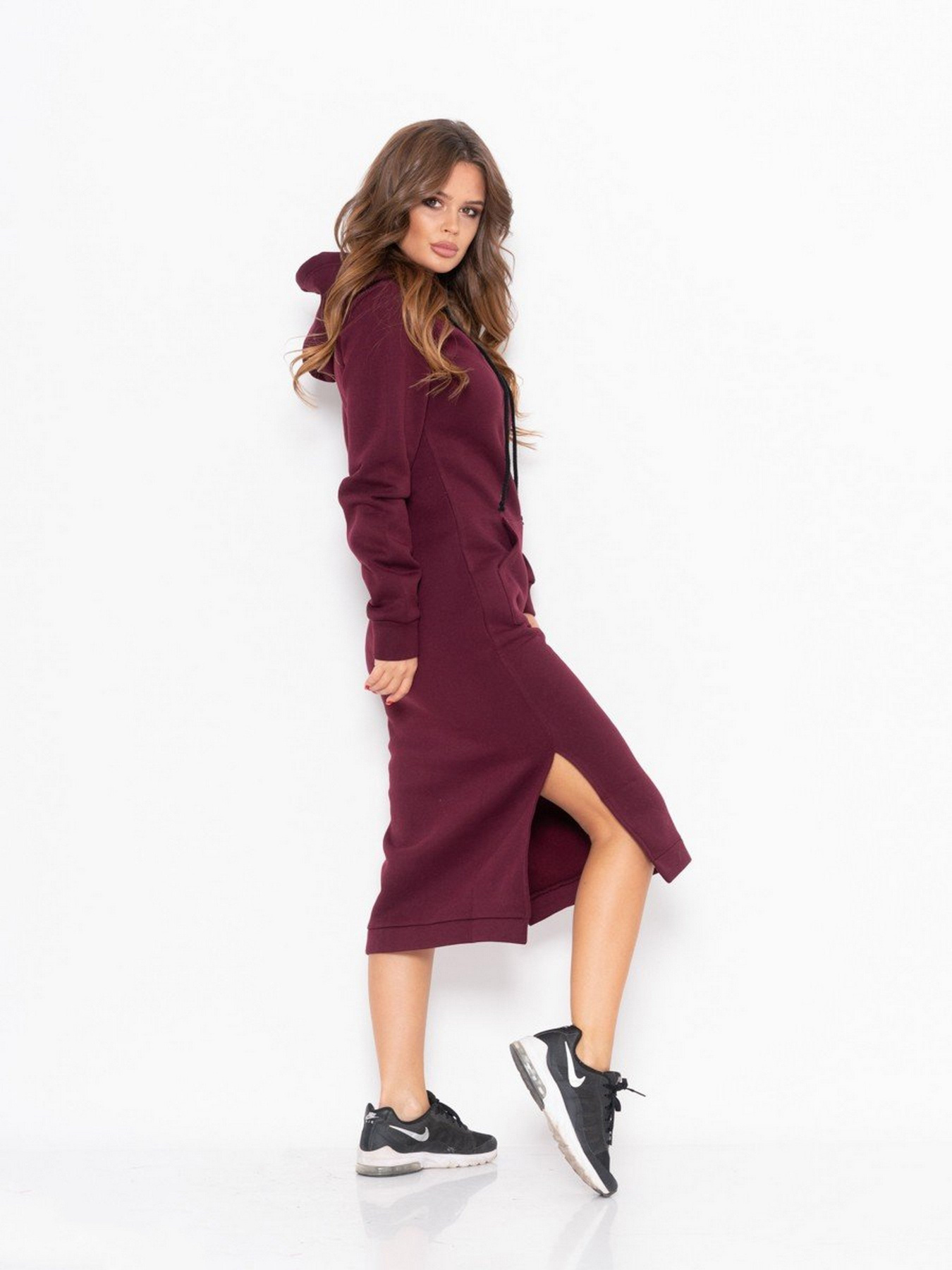 Платье миди ISSA Plus модель 11104_claret Фото