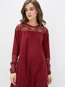 Платье миди ISSA Plus модель SA-16_burgundy Фото