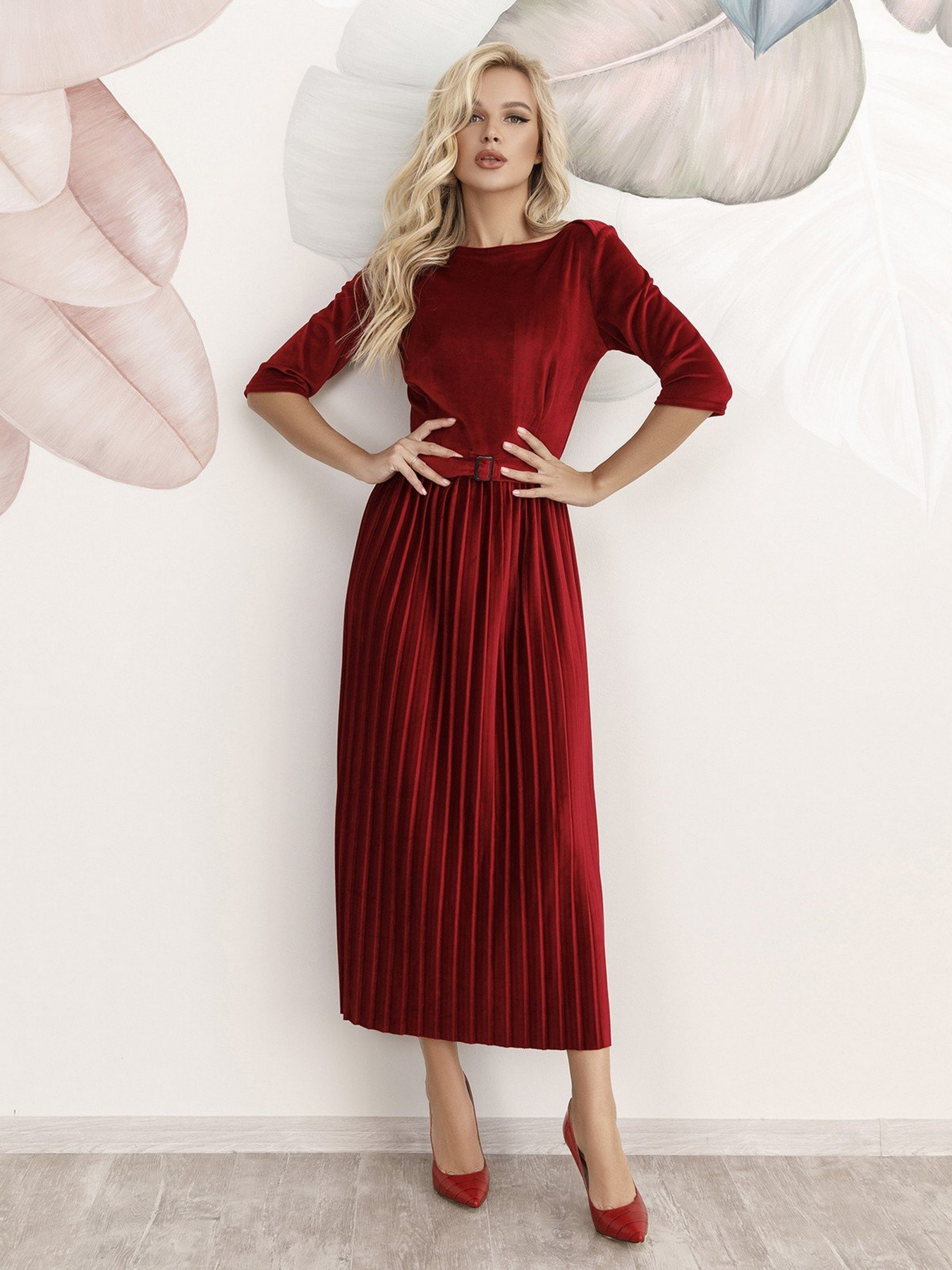 Платья ISSA Plus модель 12248_claret Фото