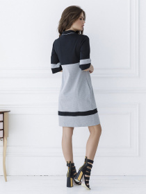 Платье мини ISSA Plus модель SA-11_blackgray Фото