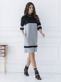 Сукня міні ISSA Plus модель SA-11_blackgray Фото
