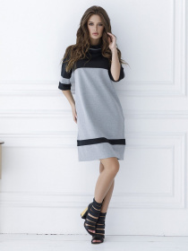 Сукня міні ISSA Plus модель SA-11_blackgray Фото