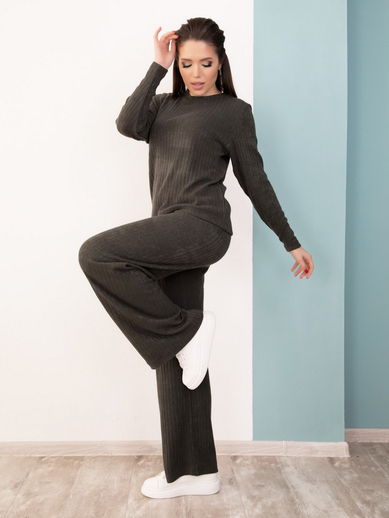 Повседневный костюм ISSA Plus модель 12531_gray Фото