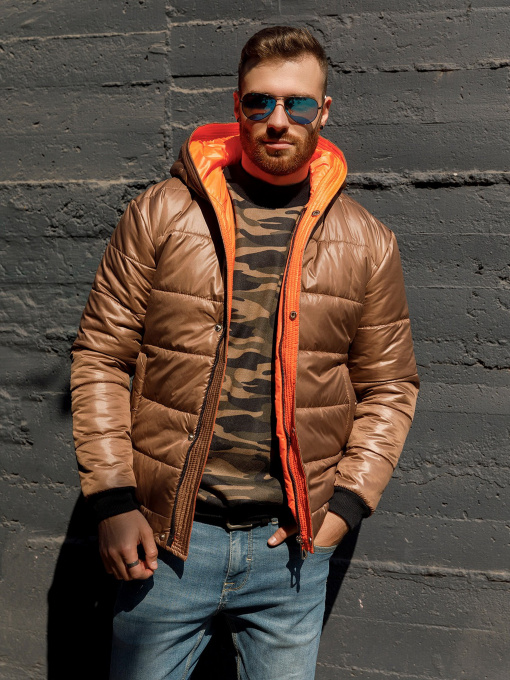 Демисезонная куртка ISSA Plus модель SA-315_brown Фото