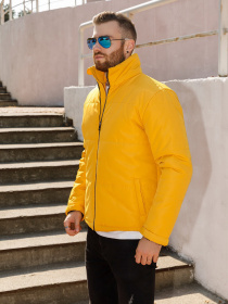 Демісезонна куртка ISSA Plus модель SA-316_mustard Фото