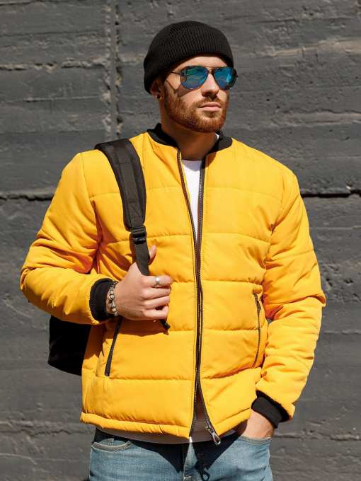 Демисезонная куртка ISSA Plus модель SA-314_mustard Фото