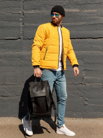 Демісезонна куртка ISSA Plus модель SA-314_mustard Фото