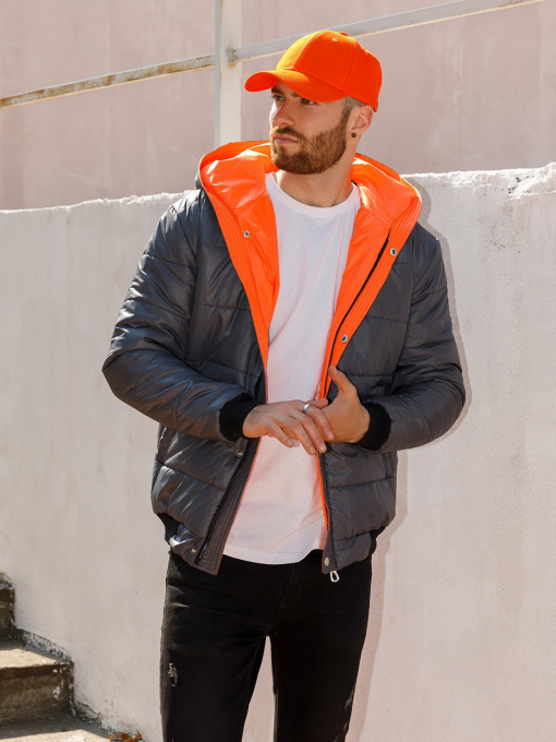 Демисезонная куртка ISSA Plus модель SA-315_grey Фото