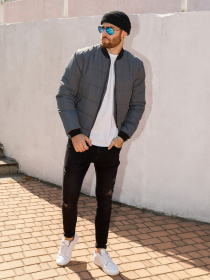 Демісезонна куртка ISSA Plus модель SA-314_grey Демісезонна куртка ISSA Plus модель SA-314_grey Фото