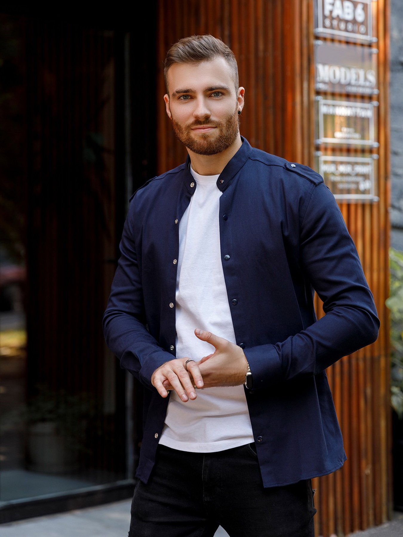 Сорочки ISSA Plus модель GN-436_blue Фото