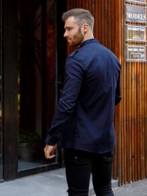 Сорочки ISSA Plus модель GN-436_blue Фото