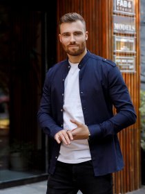 Сорочки ISSA Plus модель GN-436_blue Фото