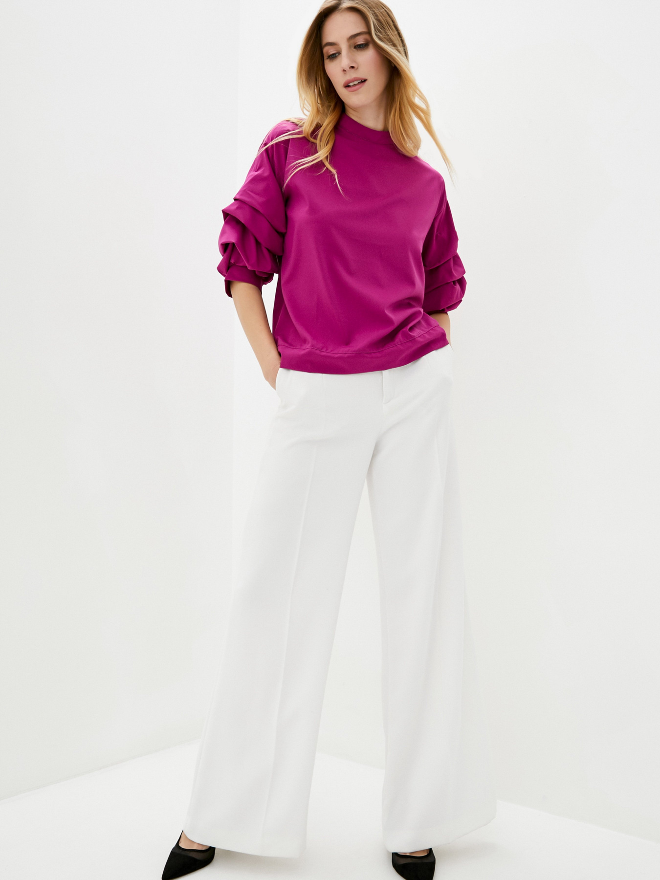 Блуза ISSA Plus модель SA-21_lilac Блуза ISSA Plus модель SA-21_lilac Фото