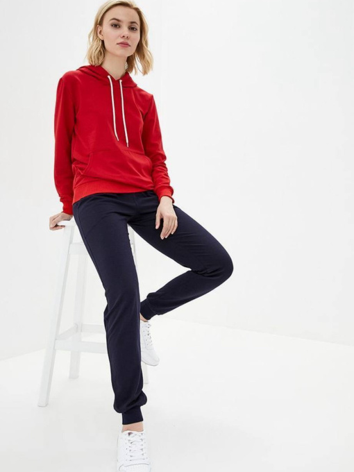 Брюки спортивные женские без утепления, тёмно-синие модель Wn264 Фото