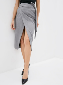 Юбка миди ISSA Plus модель 12201_gray Фото