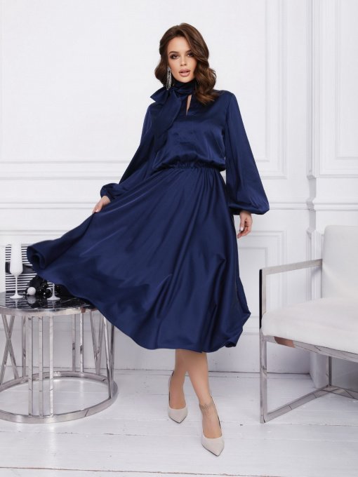 Сукня міді ISSA Plus модель 12380_blue Фото