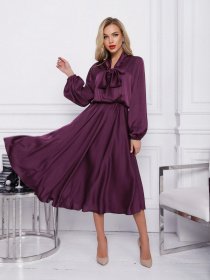 Сукня міді ISSA Plus модель 12380_violet Сукня міді ISSA Plus модель 12380_violet Фото