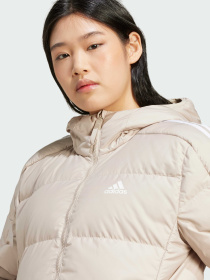 Пуховик Essentials 3-Stripes Mid Down Hooded модель IX8924 Фото