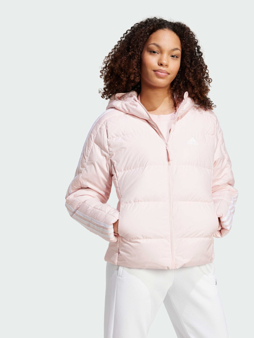Пуховик Essentials 3-Stripes Mid Down Hooded модель IX8923 Фото